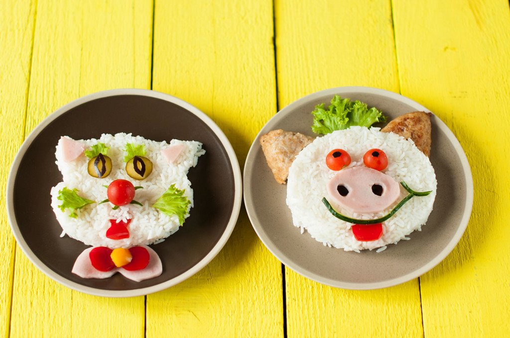 comida-divertida,-cerdo-y-gato