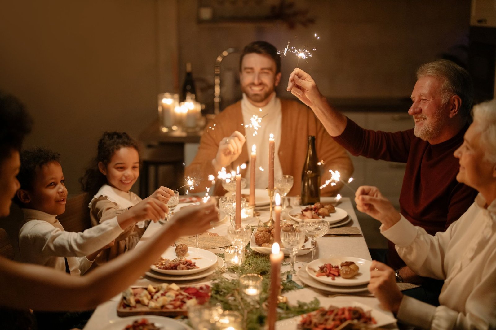 Mesa de Nochebuena preparada